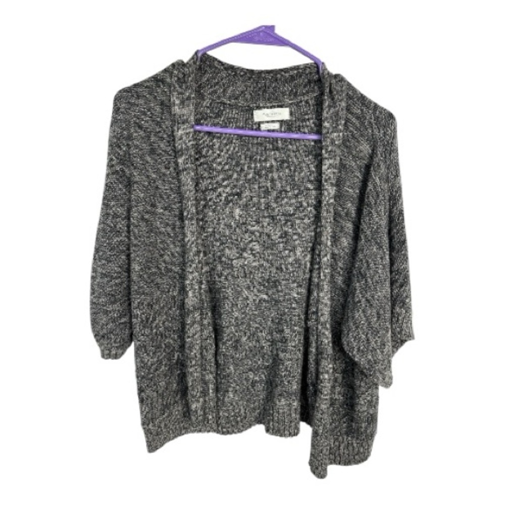 Van Heusen Women’s Gray Open Front Short Sleeve Cardigan Sweater Size S
